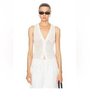 Enza Costa Linen Open Knit Vest